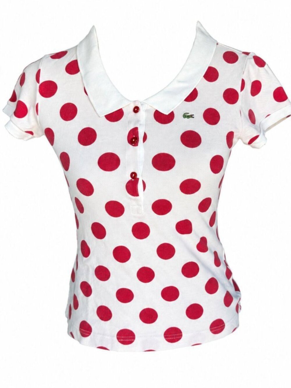 Lacoste Polka Dot Polo Shirt. Tagged Size 40. Fits a size small